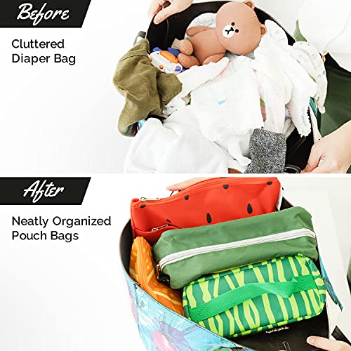 Bundle & Bliss Fruit Diaper Bag Organizing Pouches. Cloth Diaper Bag Organizer Pouches with Zipper. 4pc Set Travel Pouch Bags Diaper Bag Packing Cubes. Wet Bag, Diaper Clutch Baby Wipe Holder etc. | The Storepaperoomates Retail Market - Fast Affordable Shopping