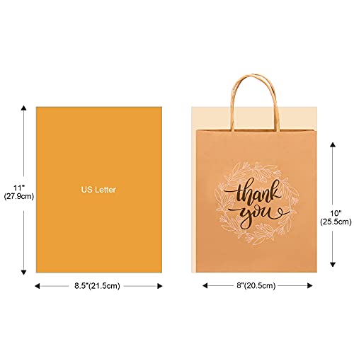 QIELSER Thank You Gift Bags Bulk 50 Pcs 8″x4.75″x10″ Medium Brown Kraft Paper Bags for Retail Shopping, Wedding, Baby Shower Holiday, Party | The Storepaperoomates Retail Market - Fast Affordable Shopping