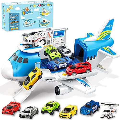 GUDEHOLO Airplane Toy, Airplane Toys for 3 Year Old, Toy Airplane for Boys Age 4-7, Toys for 2 3 4 5 Years Old, Aeroplane Toys, Transport Cargo Airplane for Kids, Toys 3+ 4+ 5+ Year, for Child