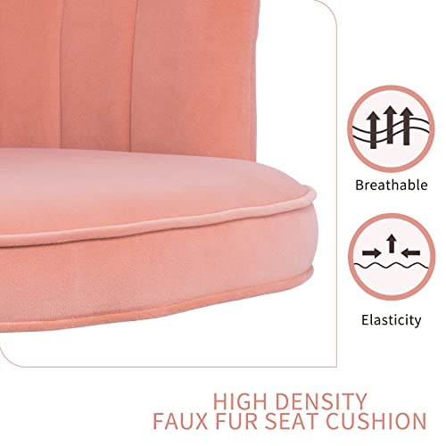 MOJAY Modern Home Office Chair Upholstered Velvet Swivel Chair with Arms and Back for Adjustable Cute Vanity Chair for Bedroom Living Room Pink | The Storepaperoomates Retail Market - Fast Affordable Shopping