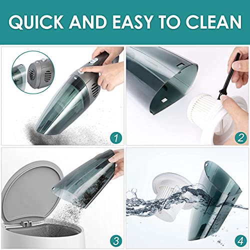 JUNCAI Portable Cordless Vacuum Cleaner,Handheld Vacuum Cleaner High Power 120W/8000Pa,Wet/Dry Hand Vacuum, Mini Vacuum Cleaner,Quick Cleaning for House,Pet Hair,Car & Office (Grey) | The Storepaperoomates Retail Market - Fast Affordable Shopping