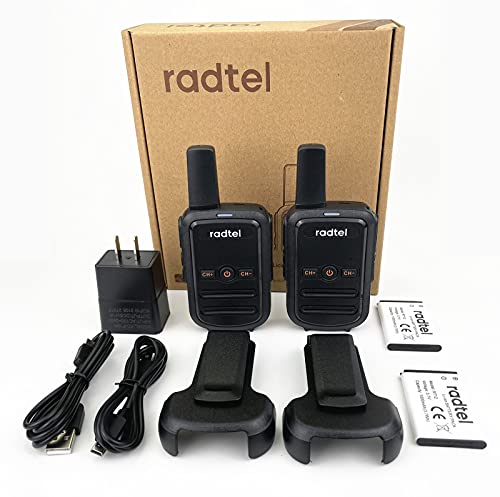 Radtel RT12 Walkie Talkies for Adults Rechargeable 2 Pack, Long Range Handheld FRS Two Way Radio 16CH Handsfree VOX for Camping Hiking (Black) | The Storepaperoomates Retail Market - Fast Affordable Shopping