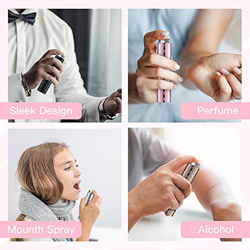 Lisapack 8ML Atomizer Perfume Spray Bottle for Travel (4PCS) Empty Cologne Dispenser, Portable Sprayer (Glossy Black, Silver, Pink, Brown) | The Storepaperoomates Retail Market - Fast Affordable Shopping