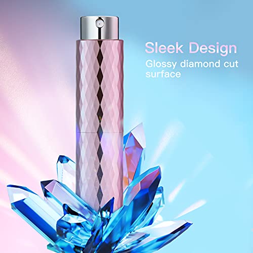 Lisapack 8ML Atomizer Perfume Spray Bottle for Travel (4PCS) Empty Cologne Dispenser, Portable Sprayer (Glossy Black, Silver, Pink, Brown) | The Storepaperoomates Retail Market - Fast Affordable Shopping