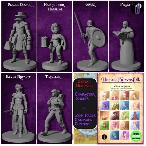 Newcombie Wildspire 58 Fantasy Miniatures Set Townsfolk Characters for DND Miniatures Bulk 28mm Dungeons and Dragons Miniatures | for DND Minis and D&D Miniatures I Character Sheets & Quests | The Storepaperoomates Retail Market - Fast Affordable Shopping