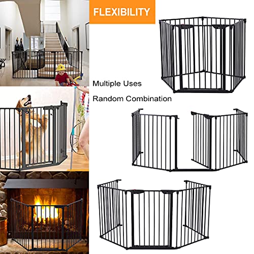 122 – Inch Baby Gate with Door Extra Wide 5 Panels Safety Pet Dog Gates Indoor for Openings Stairs Doorways Fireplace Fence Adjustable Metal Baby Gate Tall 30” Child Gates | The Storepaperoomates Retail Market - Fast Affordable Shopping