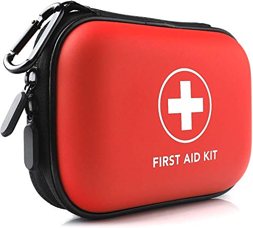 Mini First Aid Kit, 100 Pieces Water-Resistant Hard Shell Small Case – Perfect for Travel, Outdoor, Home, Office, Camping, Hiking, Car (Red) | The Storepaperoomates Retail Market - Fast Affordable Shopping