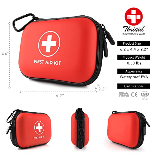 Mini First Aid Kit, 100 Pieces Water-Resistant Hard Shell Small Case – Perfect for Travel, Outdoor, Home, Office, Camping, Hiking, Car (Red) | The Storepaperoomates Retail Market - Fast Affordable Shopping