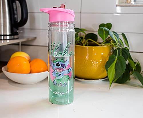 Lilo and Stitch “Aloha” Double Wall Tritan Water Bottle | BPA-Free Plastic Bottle With Screw Top And Flip-Up Straw Lid | Sports Hydration | Holds 18 Ounces | The Storepaperoomates Retail Market - Fast Affordable Shopping