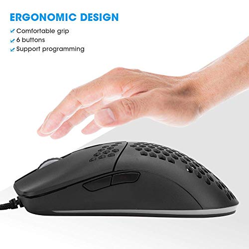 T angxi 6-Key Drive Free Wired Hole Mouse, Plug and Play Macro Programming RGB Lighting PC USB Wired Gaming Mice, Adjustable DPI Ergonomics Gaming Mouse for Windows | The Storepaperoomates Retail Market - Fast Affordable Shopping