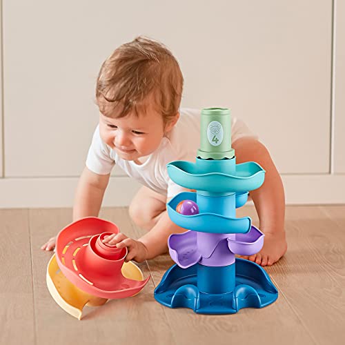 Bu-buildup Ball Drop and Roll Swirling Tower, Stack, Drop and Go Ball Ramp Toy, Balls Ramp Whirling Stack and Toss Game for Toddler 9 Months & Up | The Storepaperoomates Retail Market - Fast Affordable Shopping