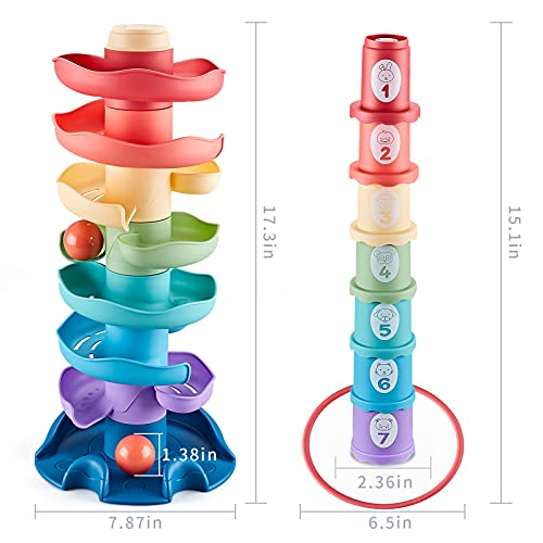 Bu-buildup Ball Drop and Roll Swirling Tower, Stack, Drop and Go Ball Ramp Toy, Balls Ramp Whirling Stack and Toss Game for Toddler 9 Months & Up | The Storepaperoomates Retail Market - Fast Affordable Shopping