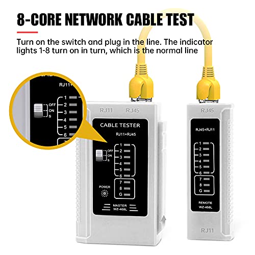 YGGYM Network Cable Tester, Ethernet RJ45 Cable Tester, LAN Phone Line Tester for RJ45 RJ11 Cat5 Cat5e Cat6 Cat7 | The Storepaperoomates Retail Market - Fast Affordable Shopping