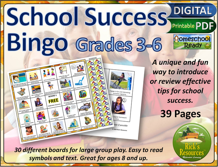 Back to School Success Bingo Game Print and Digital Versions | The Storepaperoomates Retail Market - Fast Affordable Shopping