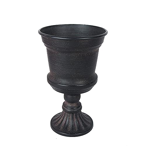 WEIDUOFUN Antique Display Urn Planter Pedestal Vase Rustic Classic Urn Planter Vase for Wedding Home Cafe Decoration -7.87”Tall and 3.54” Diameter