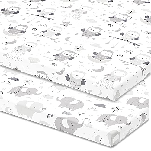 Travel Crib Fitted Sheets for Baby Bjorn, Guava Lotus Travel Crib and 24 x 42 Inch Travel Light Playard Mattress – Snuggly Soft 100% Jersey Cotton – 2 Pack