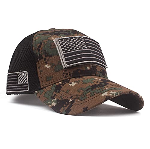 Elwow Men’s Camouflage Baseball Cap Trucker Sun Hat with Mesh Design (Color 4, One Size)