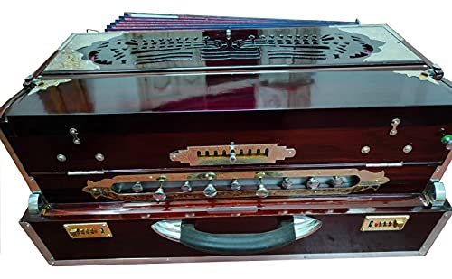 Harmonium Calcutta 3¾ Octaves Scale Changer Double Lacquer Teak Wood 3 Sets of Reeds Bass-Male-Female