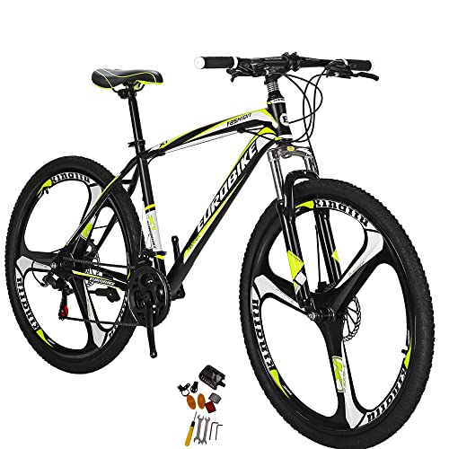 EUROBIKE Mountain Bike 27.5 Mens and Women Adult Off Road Bicycle 3 Spoke Wheel (Black Yellow)