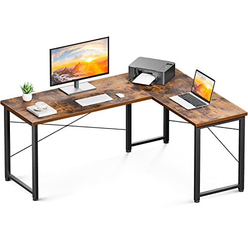 Coleshome 61″ L Shaped Desk Computer Desk, L Desk Computer Corner Desk for Home Office Gaming Writing Workstation, Space-Saving, Easy to Assemble