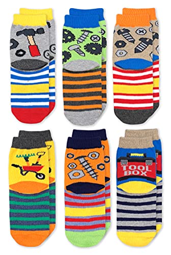 Jefferies Socks Boy’s Tools Pattern Crew Socks 6 Pack, Multi, 12-24 Months | The Storepaperoomates Retail Market - Fast Affordable Shopping