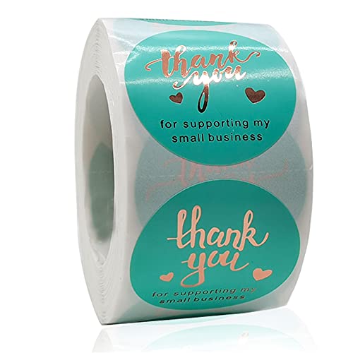 Thank You Stickers Roll,500pcs Thank You for Supporting My Small Business Stickers with 4 Designs Gold Foil Font Thank You Label Stickers for Variety Business.