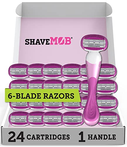 ShaveMOB 6-Blade Women’s Razor Kit (Flex Head Handle + 24 Refills) – The Perfectionist Shaving Kit