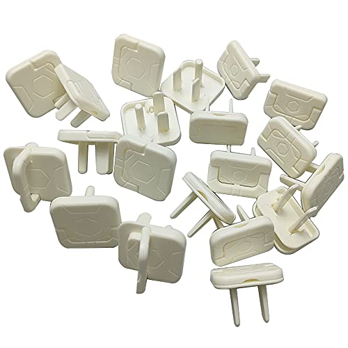 20PackWhite Outlet Covers with Hidden Pull Handle Baby Proofing Plug Covers 2-Prong and 3-Prong Electrical Outlet Cap, Safety Power Outlet Plug Covers,Protectors Kid Proof Outlet Cap