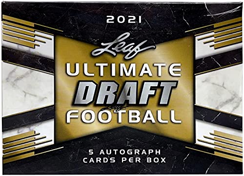 2021 Leaf Ultimate Draft Football box (FIVE Autograph cards/bx)