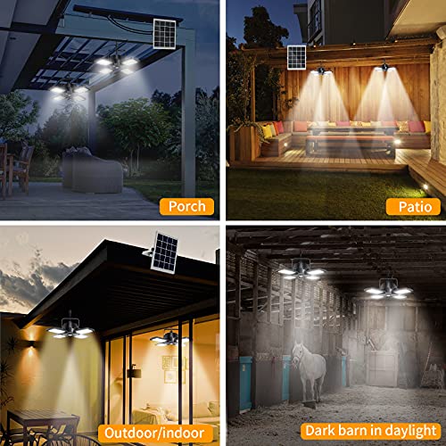 Yomisga Solar Pendant Lights Adjustable Solar Panel with Dual Lamps Indoor Shed Light 128 LED IP65 Waterproof Outdoor Motion Sensor Light with Remote Control for Shop, Garage, Barn, House | The Storepaperoomates Retail Market - Fast Affordable Shopping