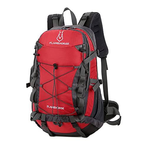 YUSHENG 50L Waterproof Lightweight Hiking Backpack for Men and Women, Outdoor Sport Daypack, Travel backpack for Climbing Camping Touring Mountaineering Fishing (RED), 3.94 x 2.76 x 0.39 inches