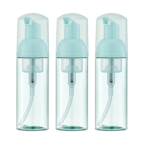 Owlyee 2oz Foam Bottle (3PCS) Empty Foaming Pump Dispenser for Hand Soap, Lash Cleanser, Shampoo to Travel (60ml, Green)