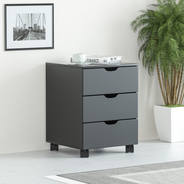 Vicllax 3 Drawer Dresser Mobile Cabinet Under Desk Storage with Casters for Home Office, Black
