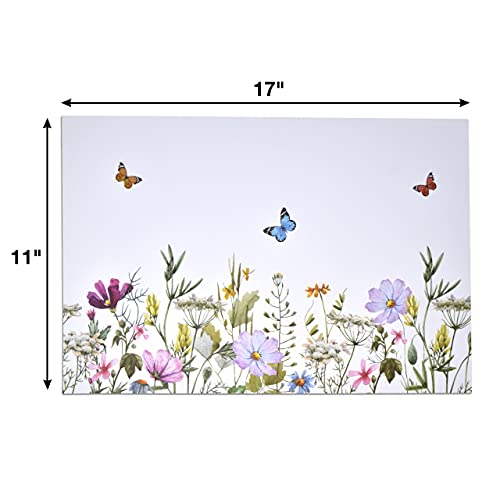 Disposable Spring Floral Paper Place Mats 50 Pack 11”x 17” Rectangle Colored Butterflies Flowers Charger Place Mat for Summer Flower Dinner Table Setting Bridal Shower Wedding Party Supplies Decor | The Storepaperoomates Retail Market - Fast Affordable Shopping