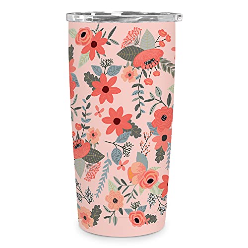 Studio Oh! OCS Designs Insulated Stainless-Steel Tumbler- 17-Ounce Travel Cup – Secret Garden in Blush – Double-Walled with Special Vacuum Seal