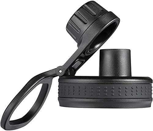 DBIW Spout Lid Compatible with Hydro Flask Wide Mouth Water Bottle 12 16 18 20 32 40 oz, Top Replacement Lid with Twist Cap (Black)