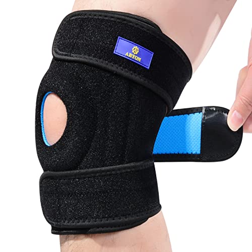 ABYON Knee Braces for Knee Pain Plus Size, Knee Brace with Side Stabilizers & Patella Gel Pad for Meniscus Tear, Arthritis, Joint Pain Relief and Fast Recovery, Adjustable Maximum Knee Support for Men and Women