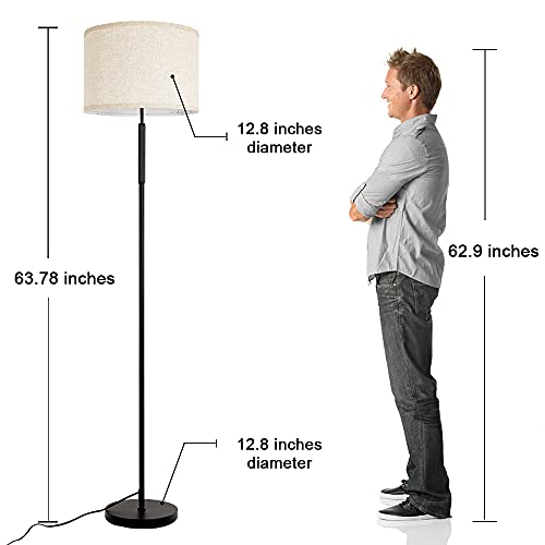 lifeholder Floor Lamp, Modern Touch Floor Lamp Include A Warm White Edison Bulb, 3-Way Dimmable Floor Lamp with Line Fabric Shade, Mid Century Standing Lamps Idea for Bedroom, Living Room or Office | The Storepaperoomates Retail Market - Fast Affordable Shopping