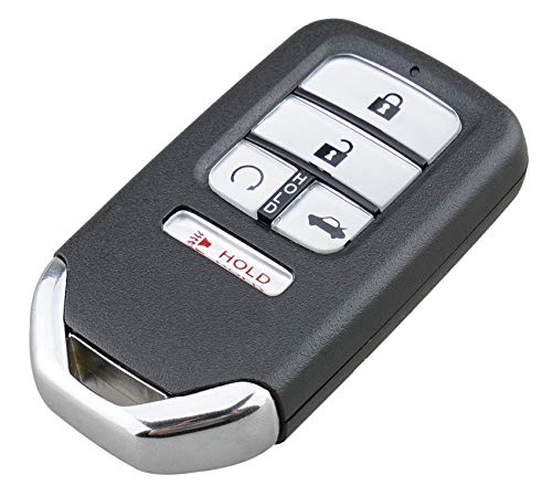 Remote Smart Key Fob Shell Case Fit for 2016 2017 2018 Honda Civic CR-V Pilot Keyless Entry Replacement Car Key Cover (Silver, 5 Buttons)