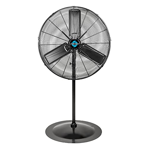 Tornado 30 Inch Commercial Industrial Oscillating Stationary Waterproof Pedestal Electric Fan UL Safety Listed – 2 Years Limited Warranty