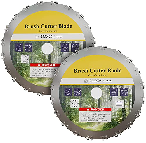 Brush Cutter Blades 9″ x 20 Tooth，2 Pcs Chainsaw Weed Eater Saw Blades with 2 Round Files and 4 Washers for Brush Cutters, String Trimmers and Weed Wacker