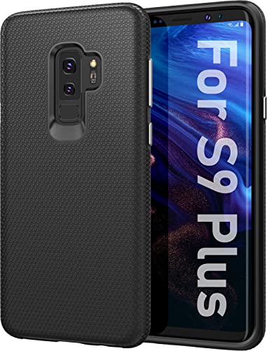 Rayboen for Samsung Galaxy S9 Plus Case (Not for S9), Dual Defender Durable Designed Shockproof Anti-Scratch Phone Case, Dual Layer Heavy Duty Protection Cover for Samsung Galaxy S9+ Plus, Black