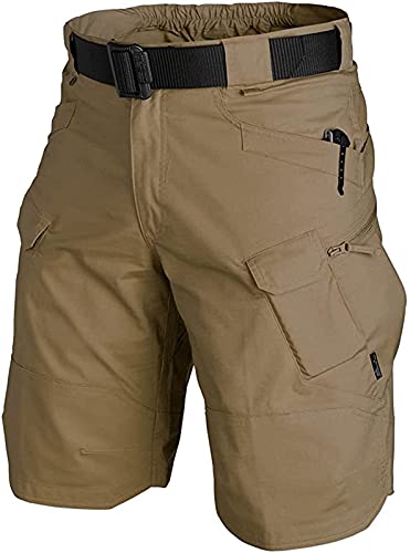 AUTIWITUA Men’s Waterproof Tactical Shorts Outdoor Cargo Shorts, Lightweight Quick Dry Breathable Hiking Fishing Cargo Shorts Brown