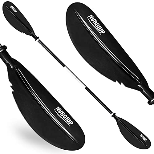 NVRGIUP 2022 Kayak Paddles for Adults, 230cm / 90.5Inch Heavy Duty Aluminum Alloy Shaft Lightweight 2-Piece Detachable Adjustable Float for Kayaking Fishing Canoeing Boating Oar Touring Outdoor