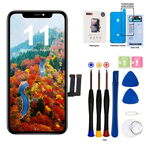 EFAITHFIX for iPhone 11 LCD Screen Replacement 6.1 Inch Frame Assembly LCD Display and 3D Touch Screen Digitizer with Repair Tools Kit for A2111, A2223, A2221 with Waterproof Adhesive Tempered Glass