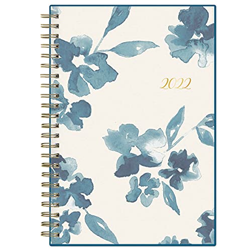 Blue Sky 2022 Weekly & Monthly Planner, 5″ x 8″, Frosted Flexible Cover, Wirebound, Bakah Blue (137260-22)