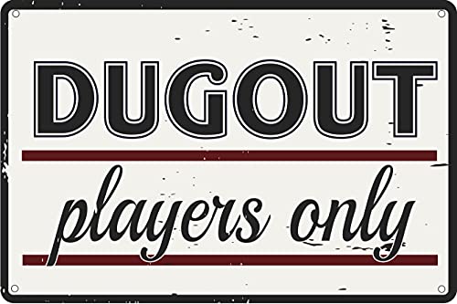 Toothsome Studios Dugout Players Only 12″ x 8″ Tin Sign Baseball Sports Themed Decor Bar Man Cave Locker Room Clubhouse