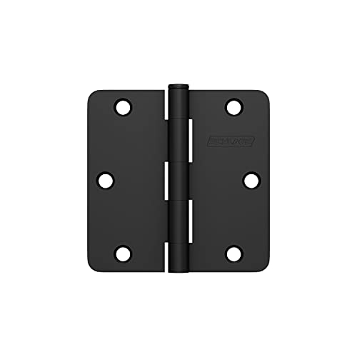 Schlage 3.5″ Door Hinge with 1/4″ Radius Round Corner in Matte Black (3-Pack) | The Storepaperoomates Retail Market - Fast Affordable Shopping