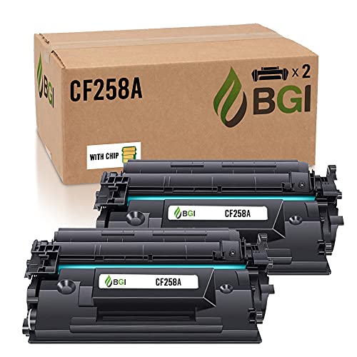 BGI Remanufactured Toner Cartridge for HP 58A CF258A (Includes CHIP) for HP Laserjet Pro M404dw M404dn M404n M404 MFP M428fdn M428fdw M428dw M428 | CHIP Installed | 2 Pack | Made in USA