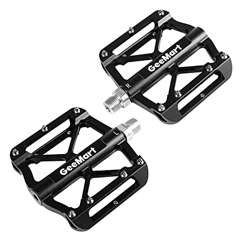 Bike Pedals – 9/16 for BMX/MTB, Mountain Bike Aluminum Pedals, DU Bearings and Sealed Bearings Universal Lightweight 0.75bs with 14 Cleats High Bearing Capacity for Road/Travel Cycle-Cross Bikes etc